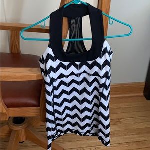 Black white Lululemon tank top